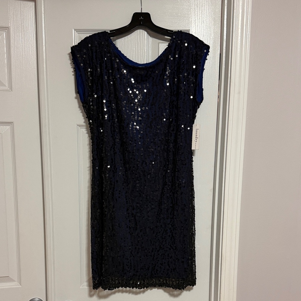 Laundry by Design Blue Sequin Top